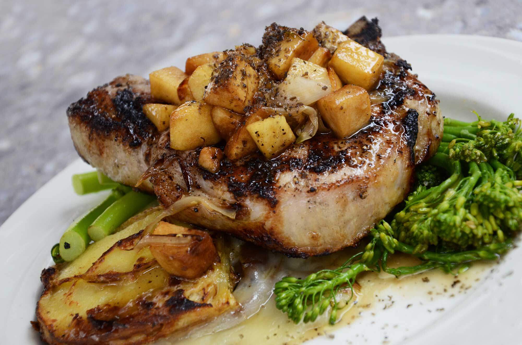 Italian Meat Market Ft. Myers Pork Chops with Apple Compote Recipe